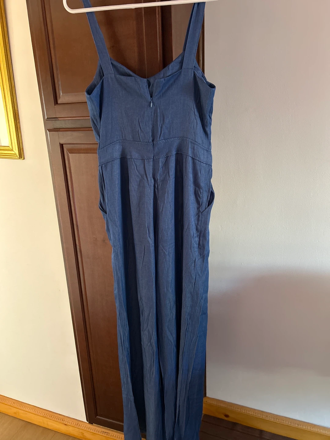 Blue Jumpsuit with Tie Front - photo 3