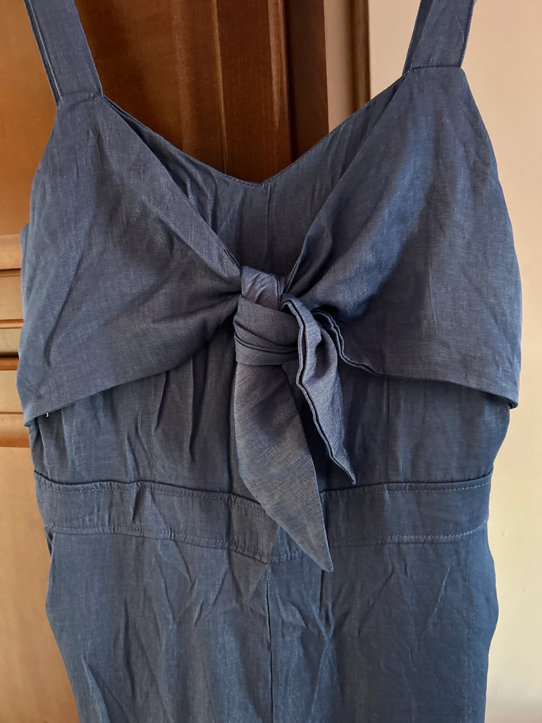 Blue Jumpsuit with Tie Front - photo 2