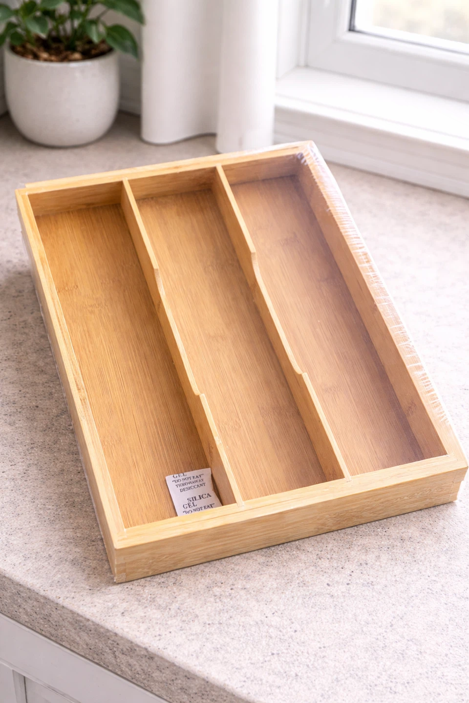 Bamboo Cutlery Organizer Tray