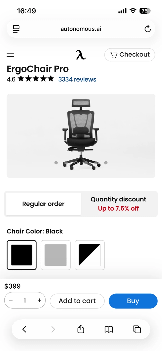Autonomous ErgoChair Pro Office Chair w/ foot rest - photo 2