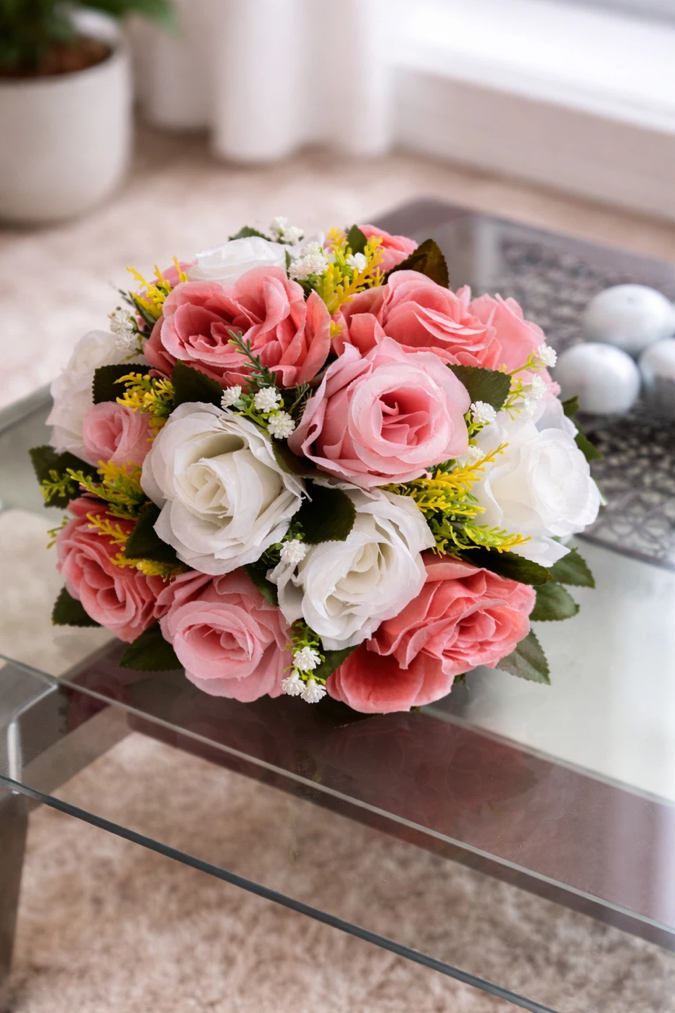 6 Artificial Rose Bouquet Set