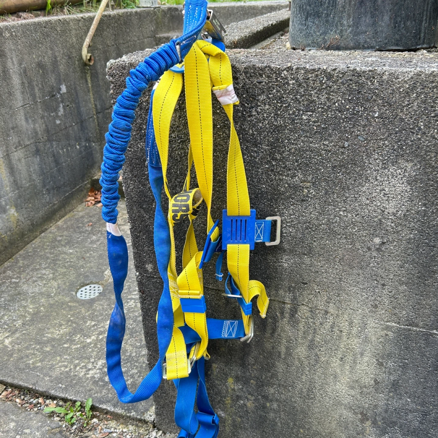 Yellow and Blue Safety Harness