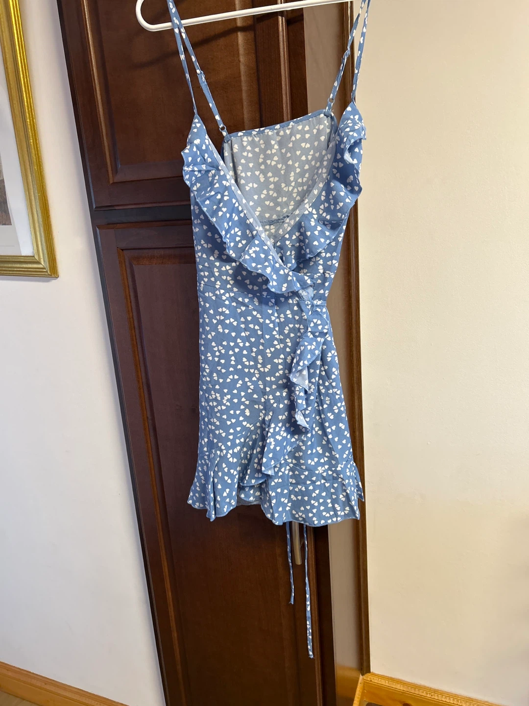 Blue Floral Wrap Mini Dress - photo 3