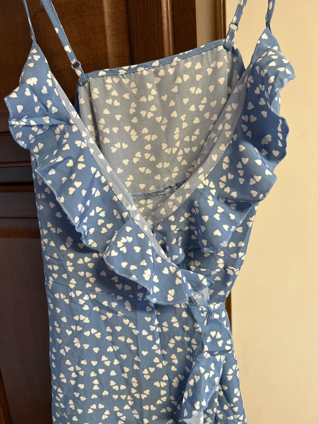 Blue Floral Wrap Mini Dress - photo 2