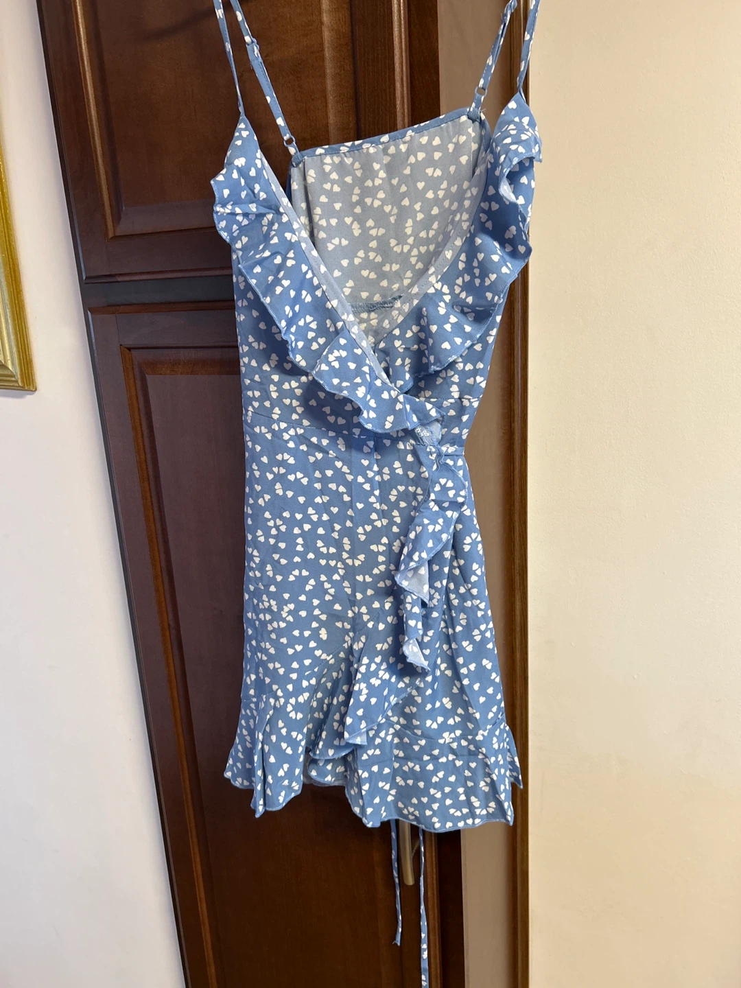 Blue Floral Wrap Mini Dress