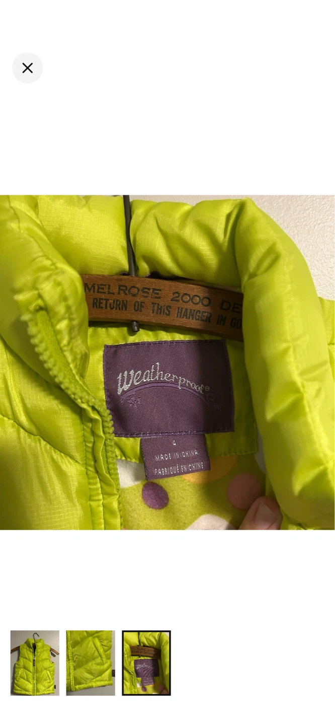 Weatherproof Puffer Vest - Lime Green - Size 4 - photo 3