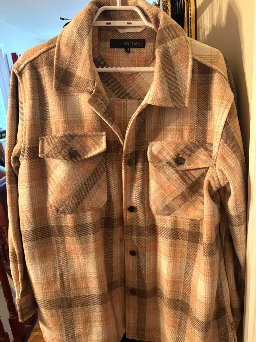 GG JEANS Plaid Flannel Shacket- Size L