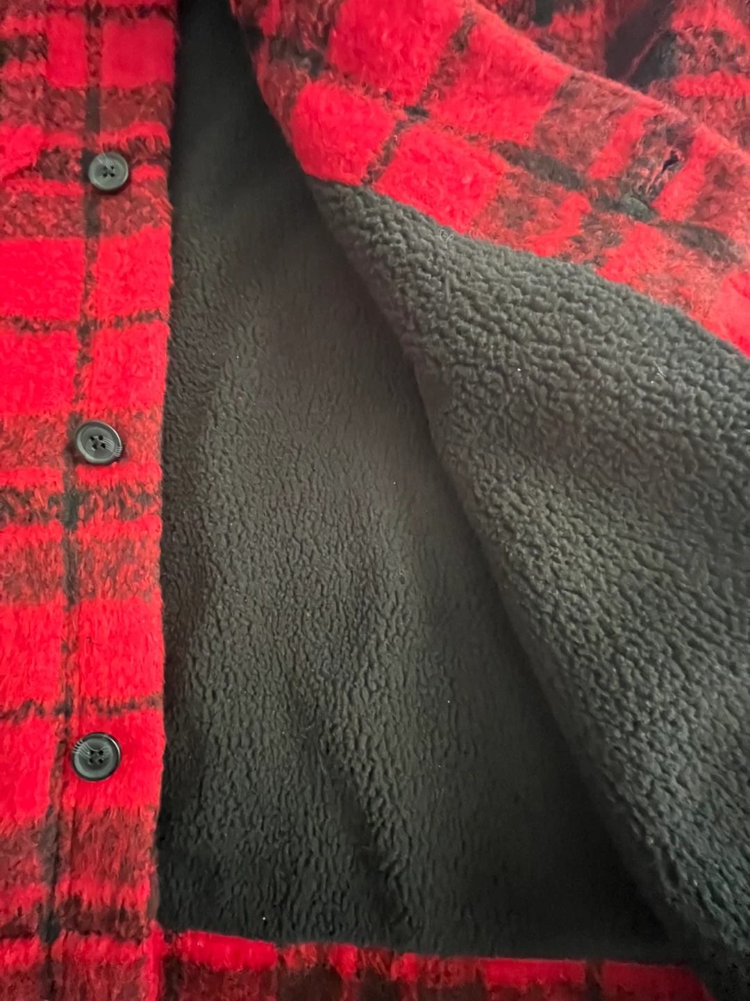 Men's Plaid Flannel Shirt Jacket with Sherpa Lining - photo 4