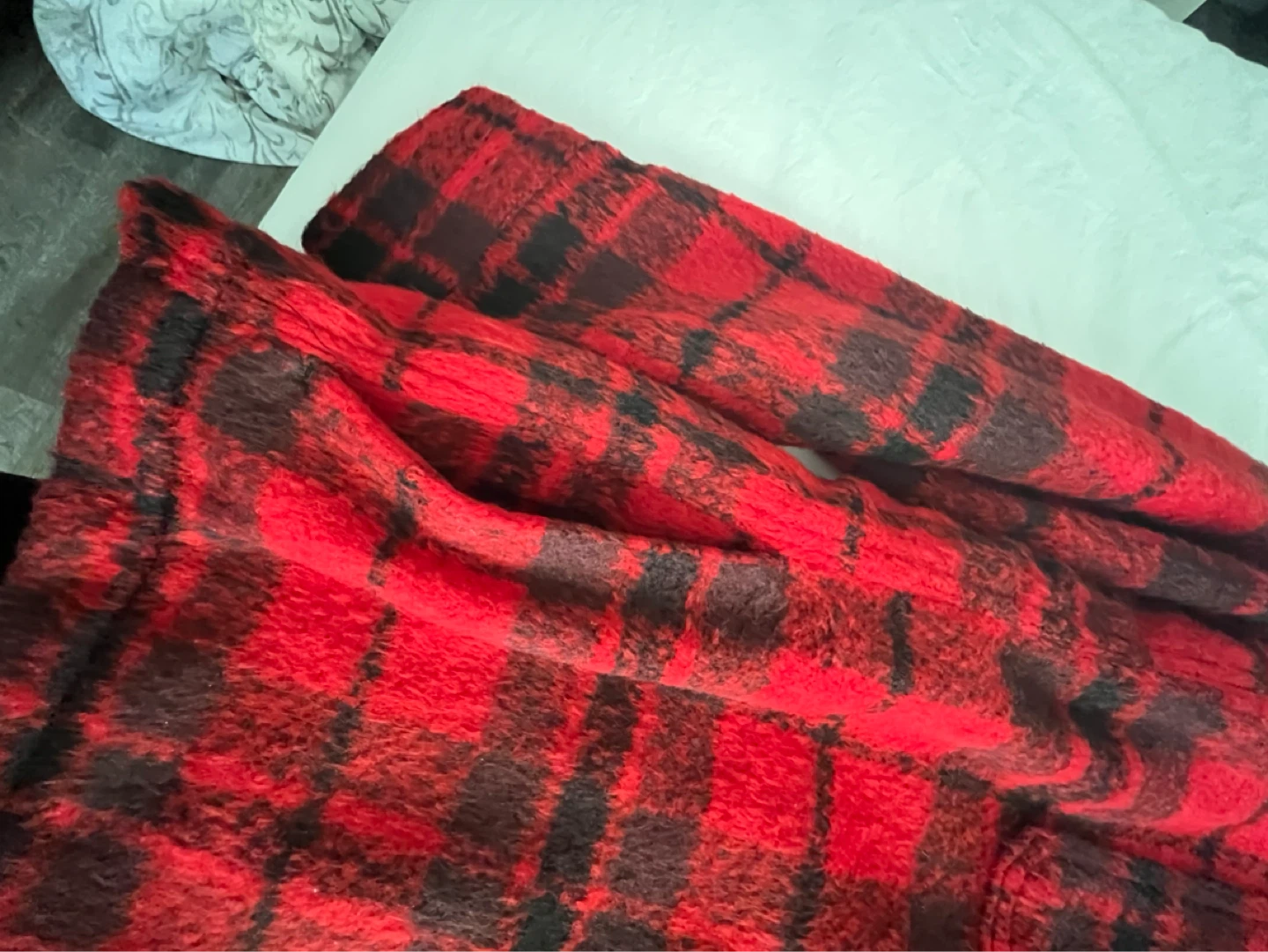 Men's Plaid Flannel Shirt Jacket with Sherpa Lining - photo 5