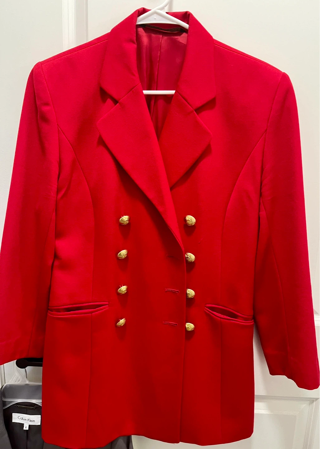 Marks & Spencer Red Double-Breasted Blazer - Size 12