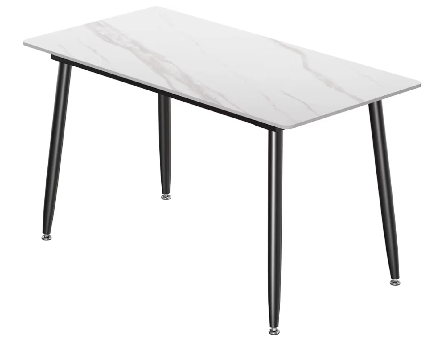 Luxury Marble Dining Table - White Marble Top with Black Legs - photo 2