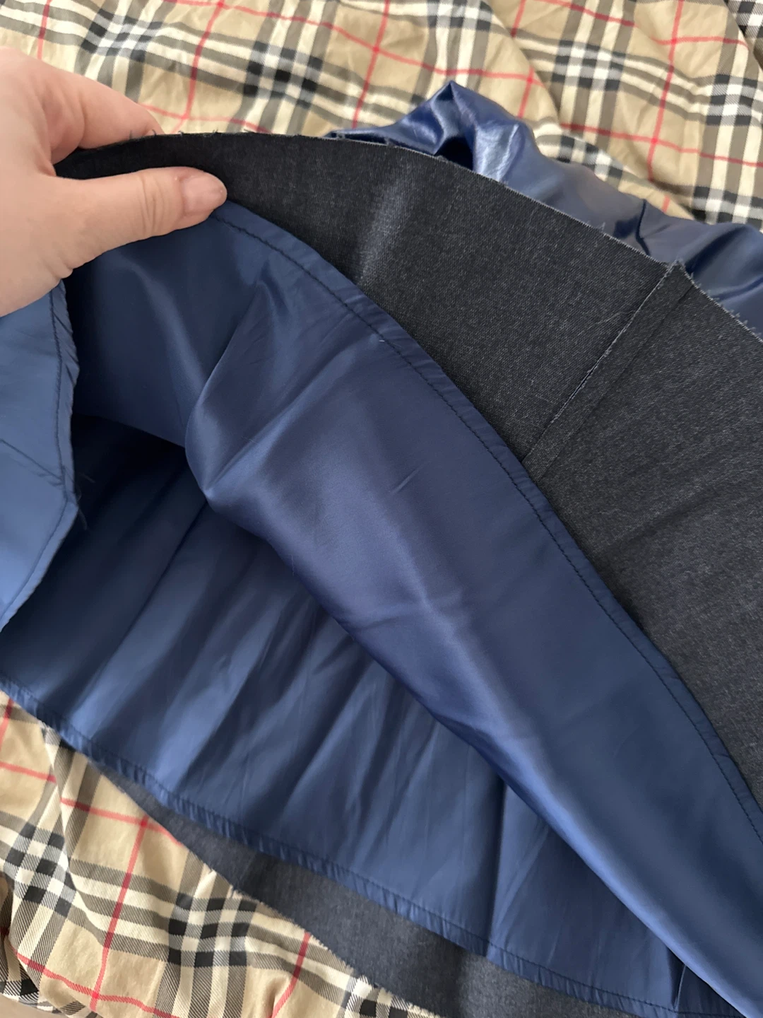 Blue faux leather A-line skirt - photo 2
