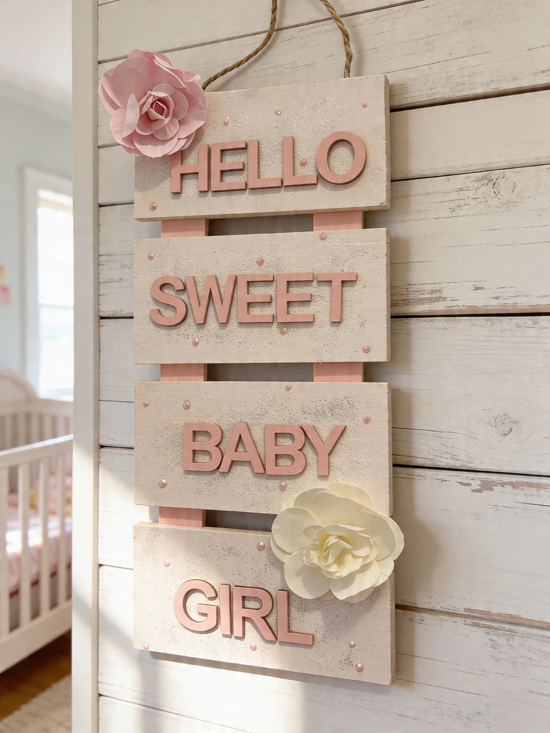 Selling baby girl wooden sign.