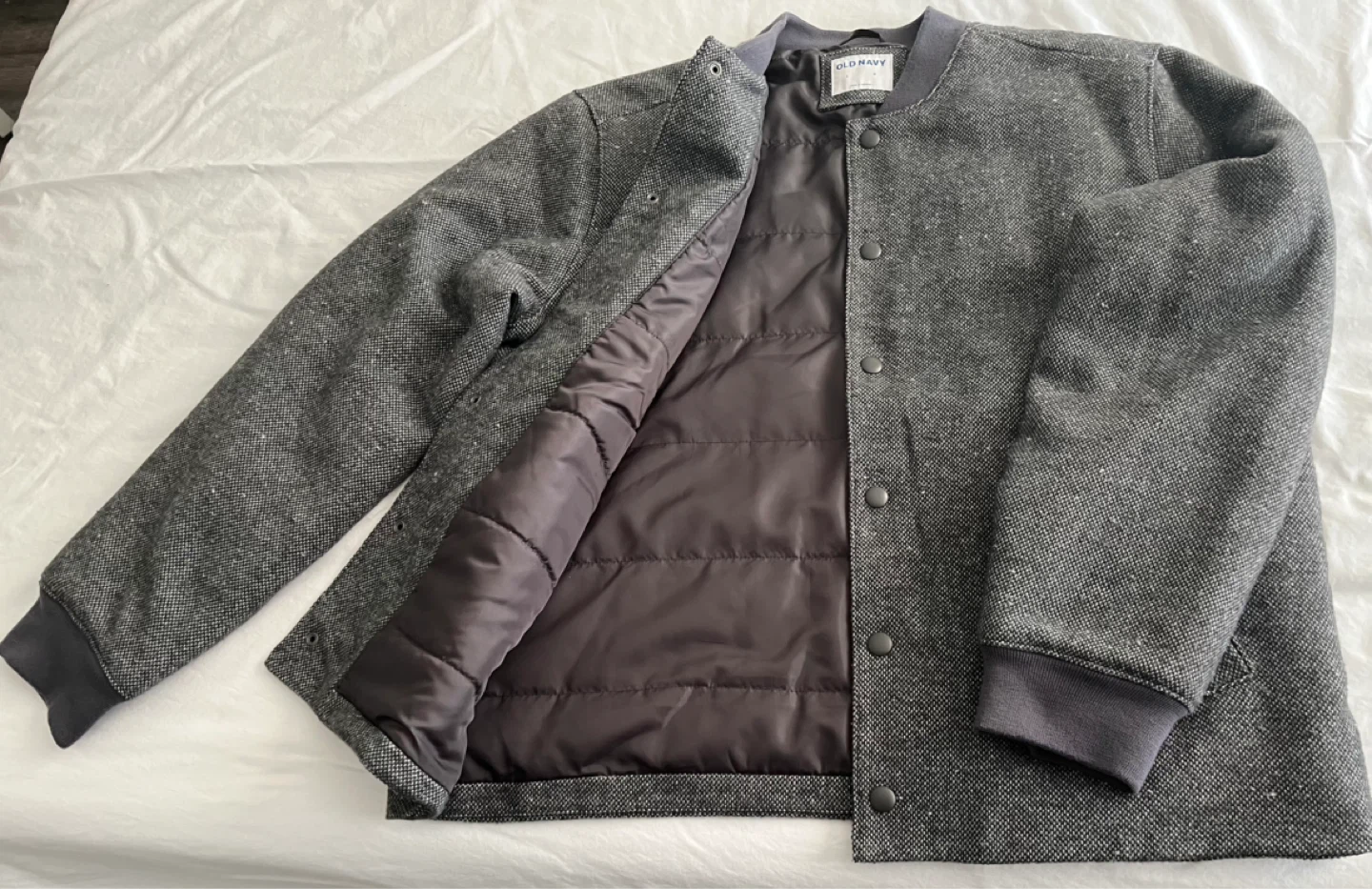Old Navy Men's Grey Bomber Jacket Size L