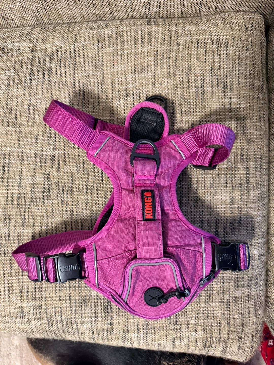 KONG Pink Dog Harness with Poop Bag Holder