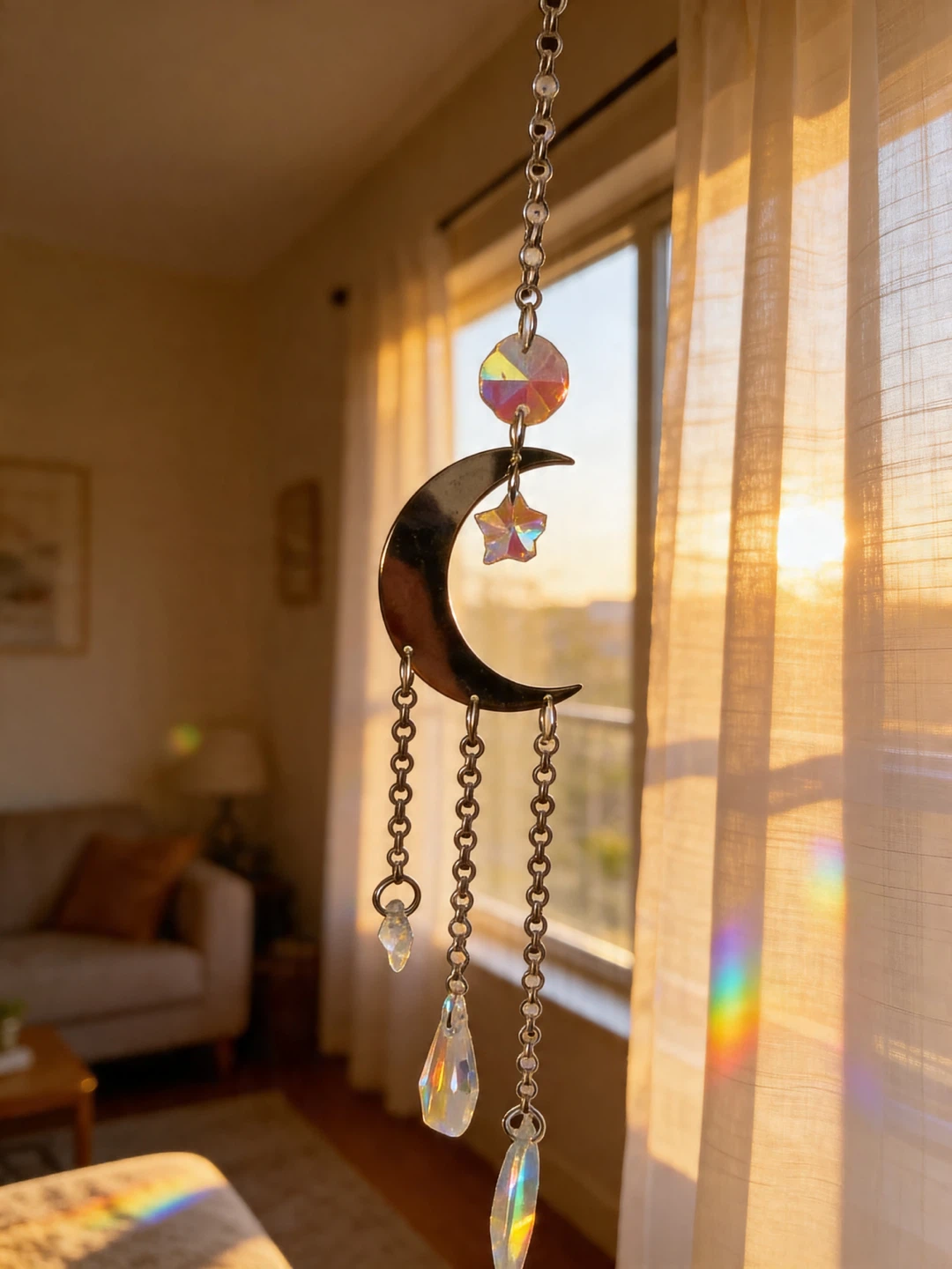 Moon and Star Crystal Suncatcher - photo 2
