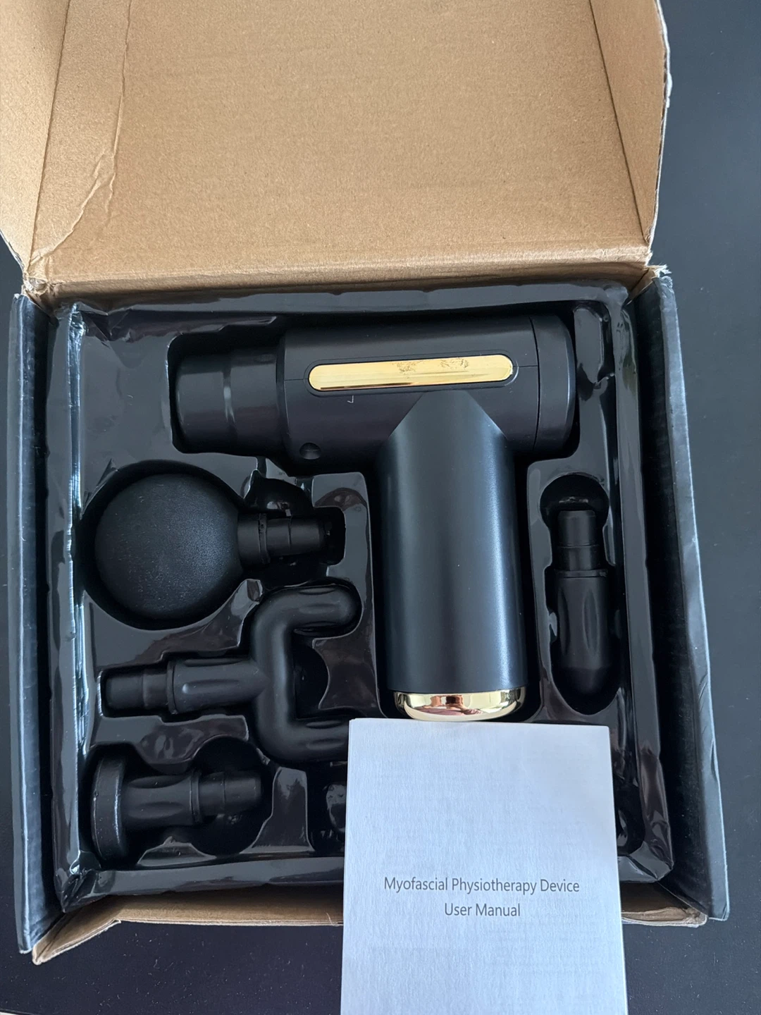 Black Massage Gun with Multiple Attachments - photo 2