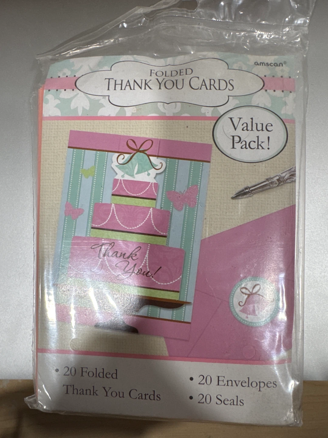 Amscan Folded Thank You Cards with Envelopes and Seals - photo 2