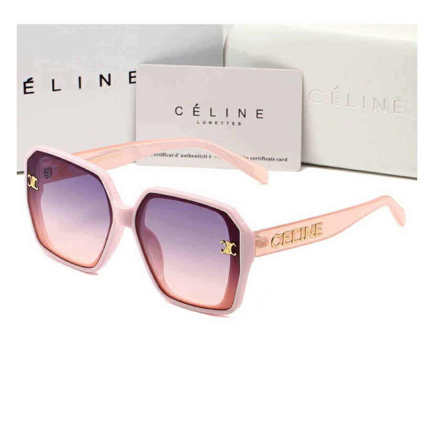 Celine Square Sunglasses Pink Gradient Lenses