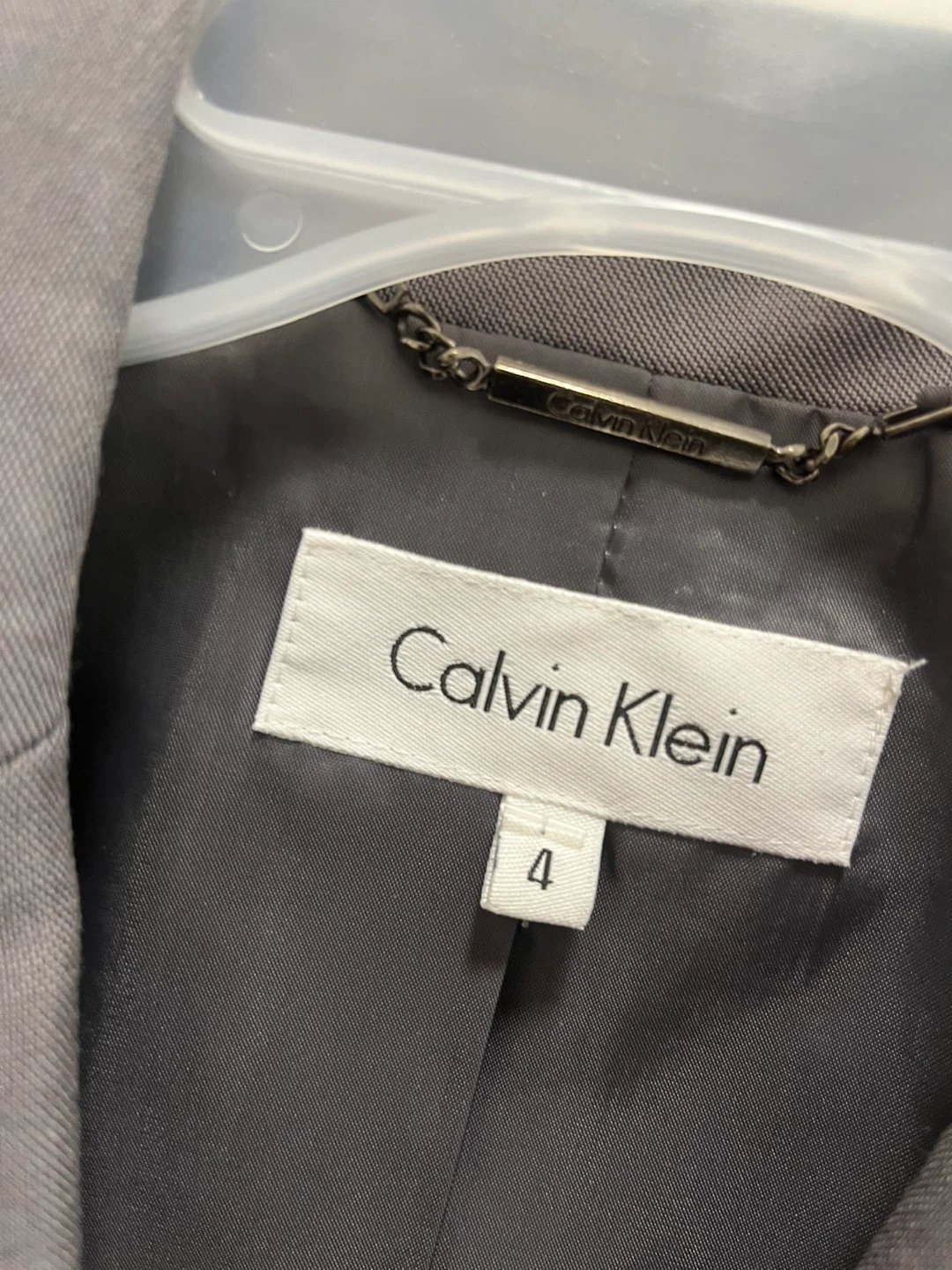 Calvin Klein Grey Blazer Size 4 - photo 4