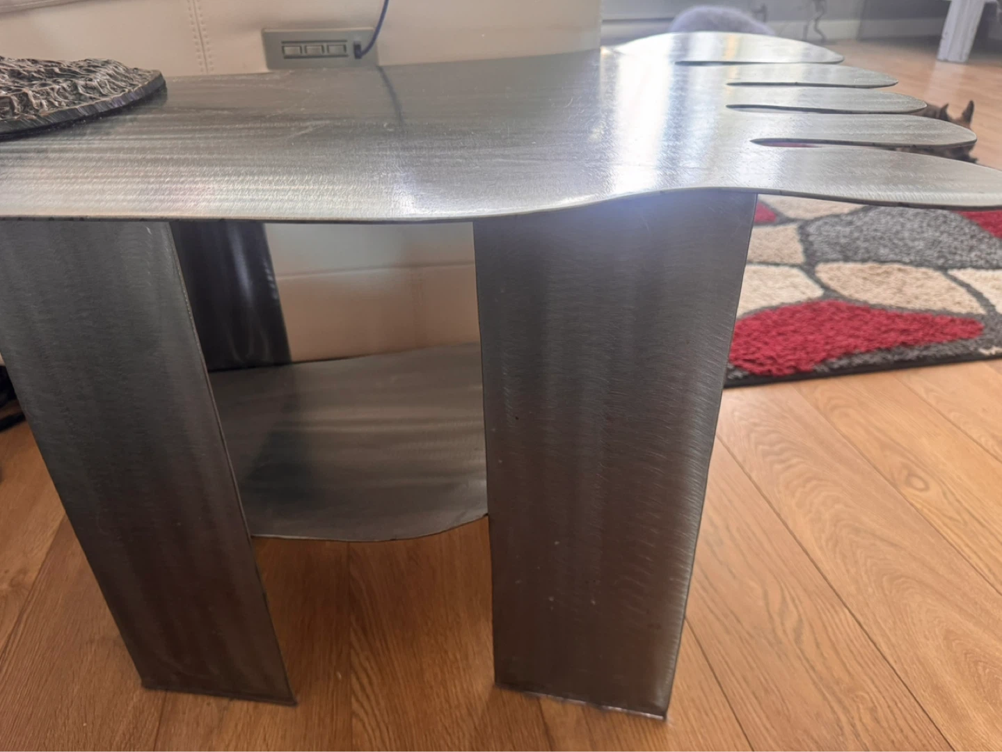 Unique Metal Foot-Shaped Side Table