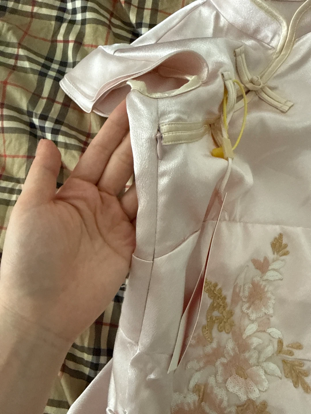 New with Tags Light Pink Satin Cheongsam Dress - photo 2