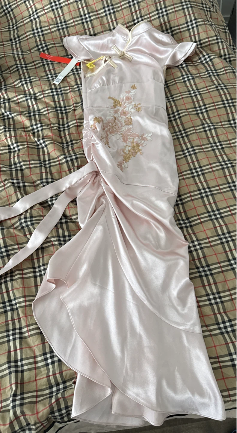 New with Tags Light Pink Satin Cheongsam Dress - photo 3