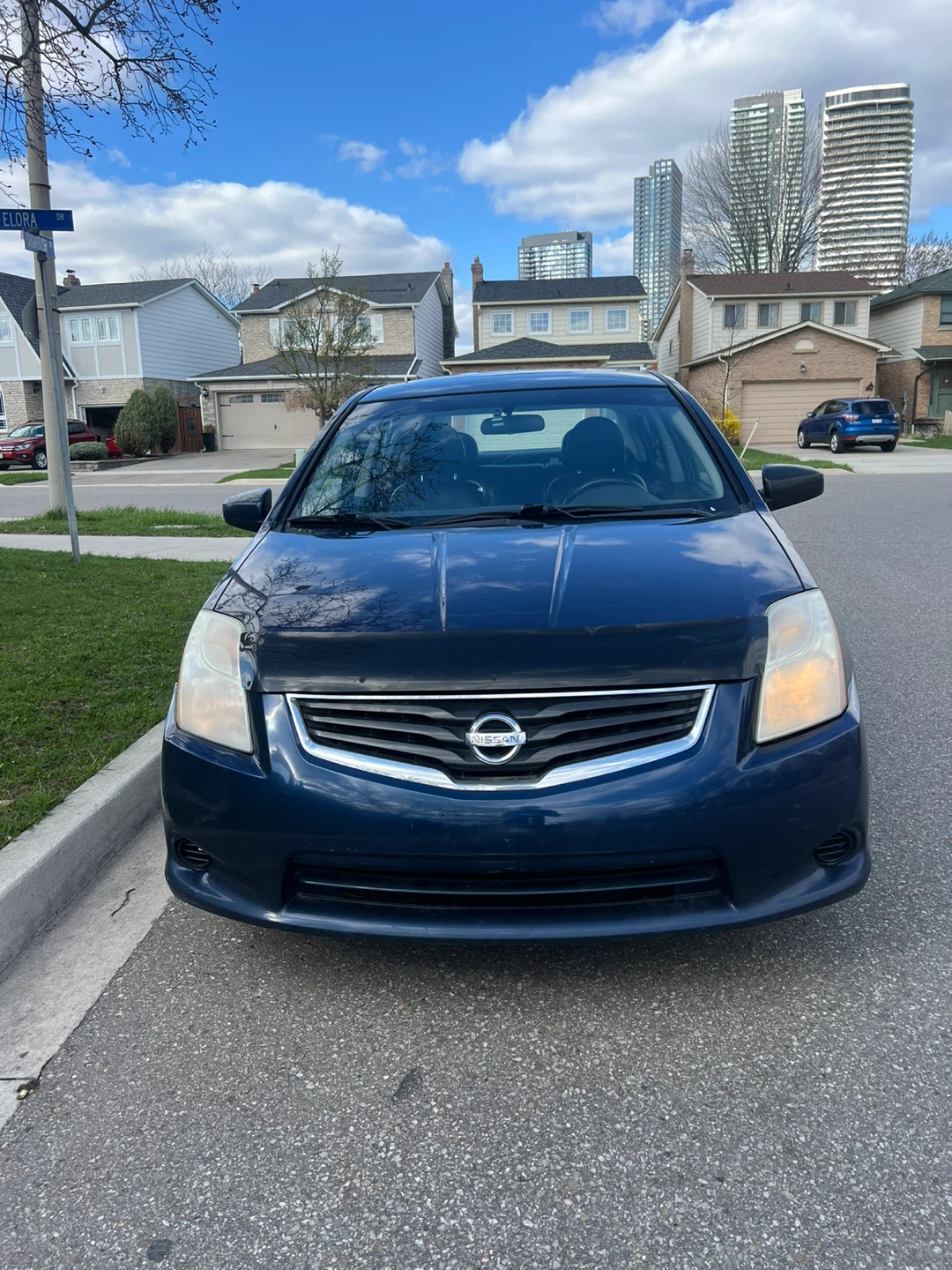 Dark Blue Nissan Sentra Sedan 2012
