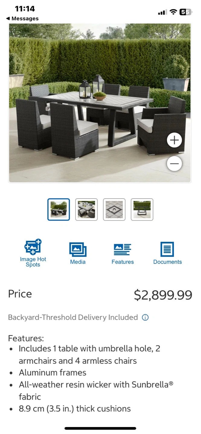 Wicker Patio Dining Set with Cushions - photo 5