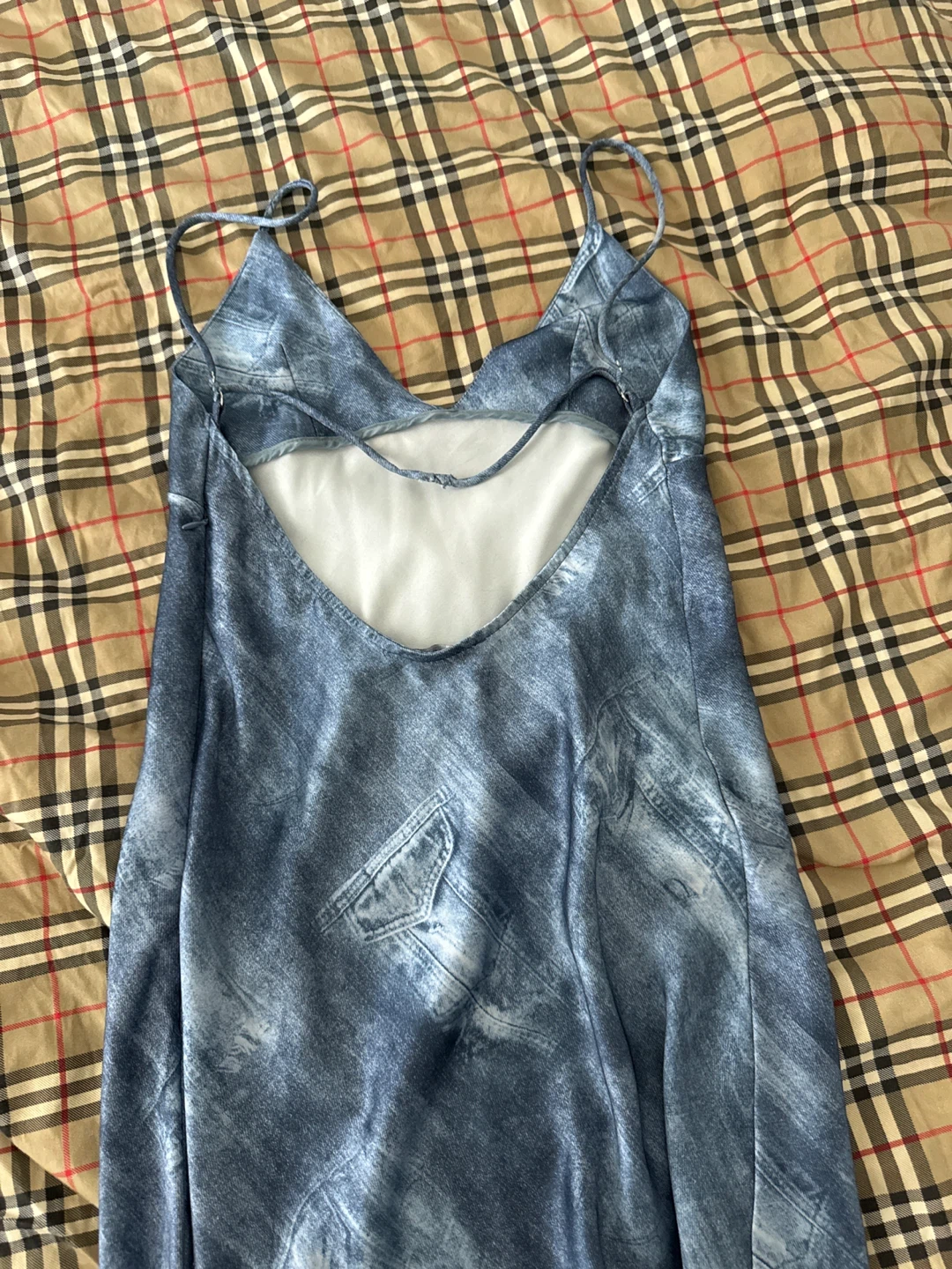 ZARA Blue Denim Print Slip Dress Size XS - photo 3