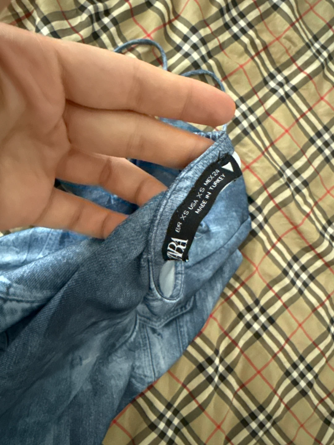 ZARA Blue Denim Print Slip Dress Size XS - photo 4