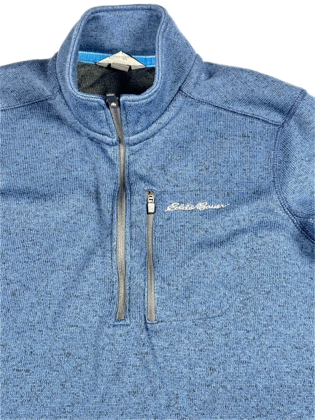 Eddie Bauer Men's Blue 1/4 Zip Fleece Pullover Sweater - photo 4