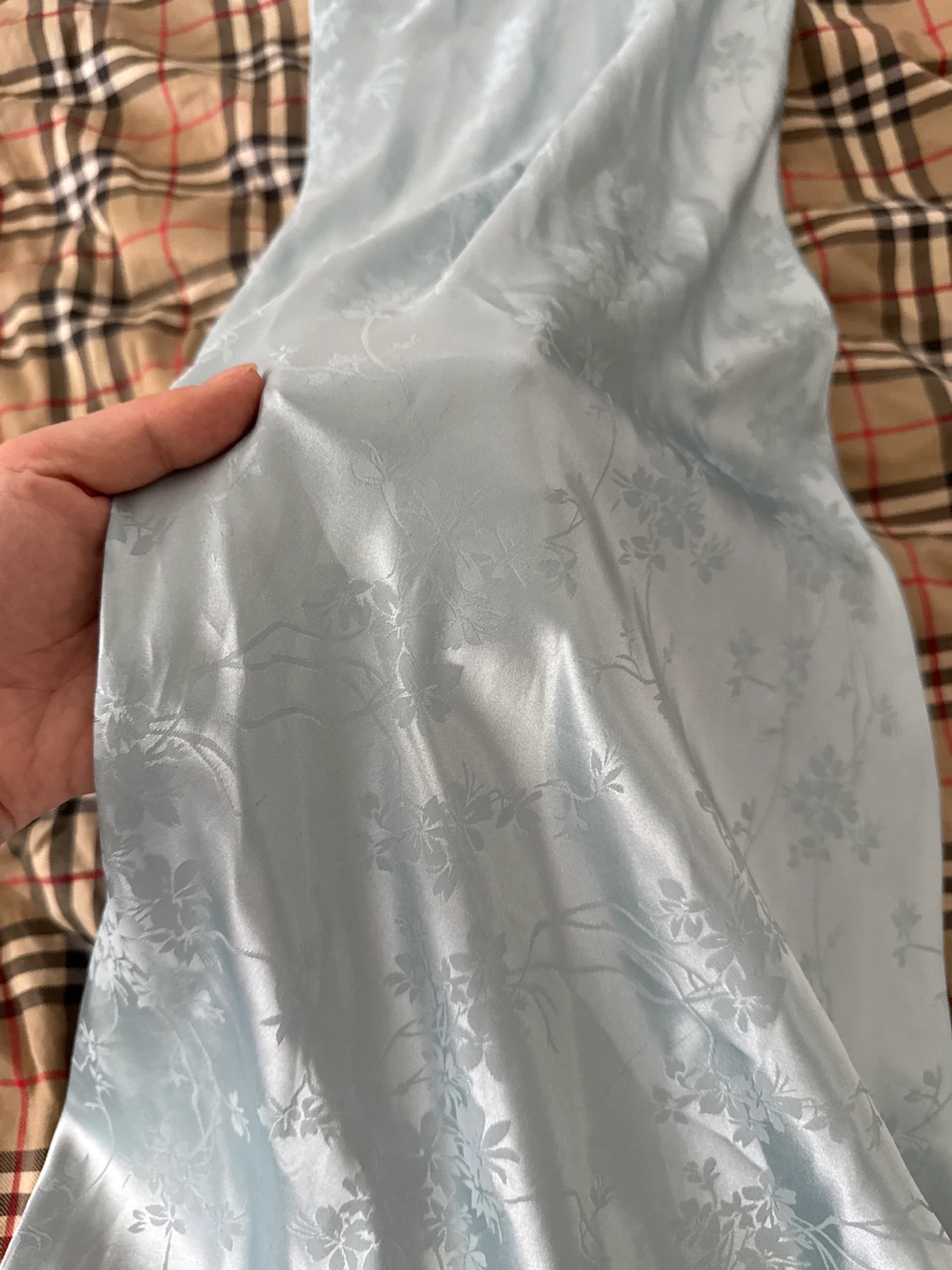 New Light Blue Floral Print Slip Dress - photo 4