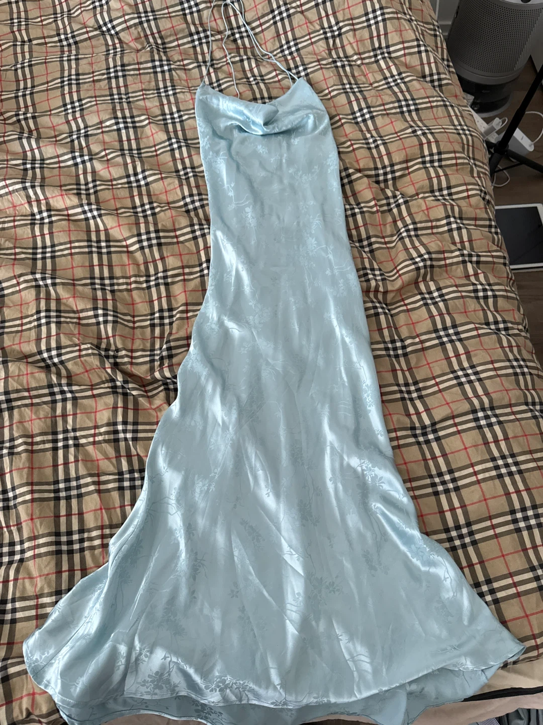 New Light Blue Floral Print Slip Dress - photo 2