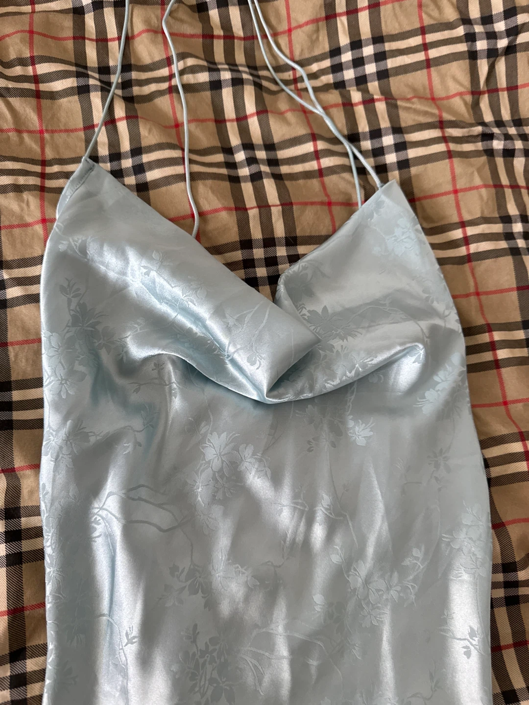 New Light Blue Floral Print Slip Dress - photo 3