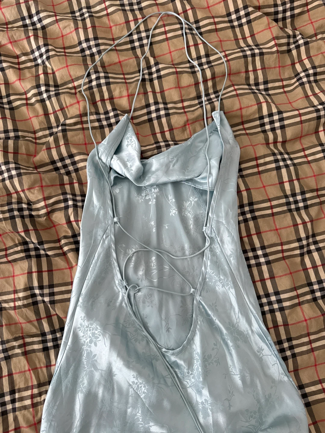 New Light Blue Floral Print Slip Dress - photo 5