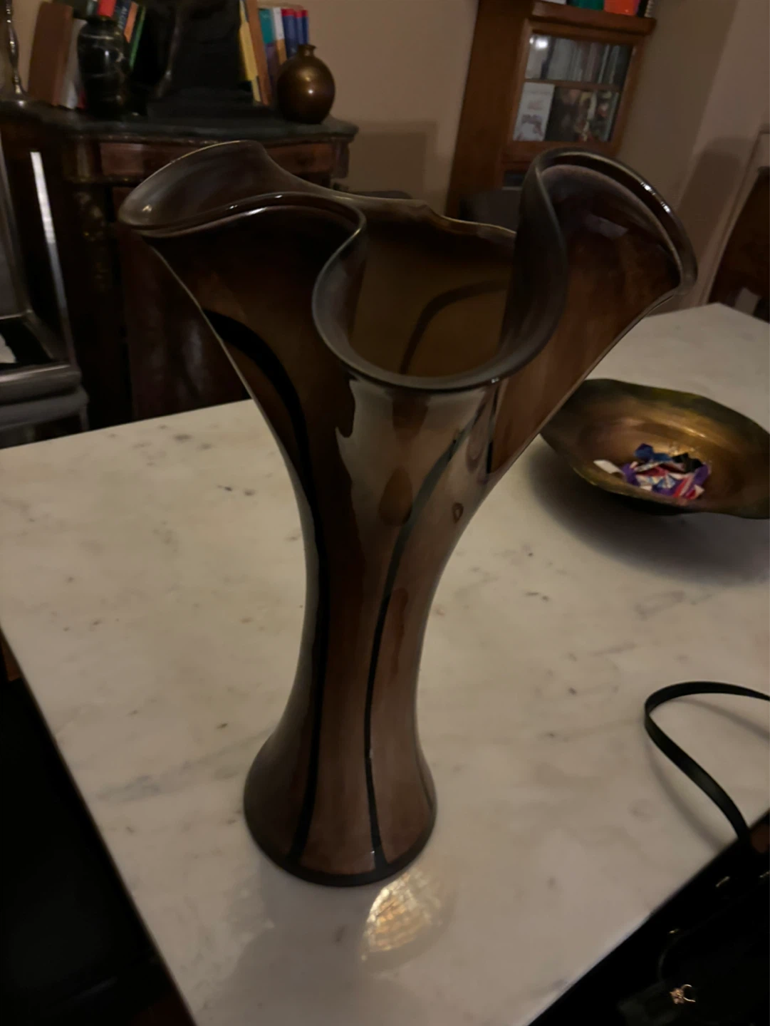 Brown Swirl Glass Vase - photo 4