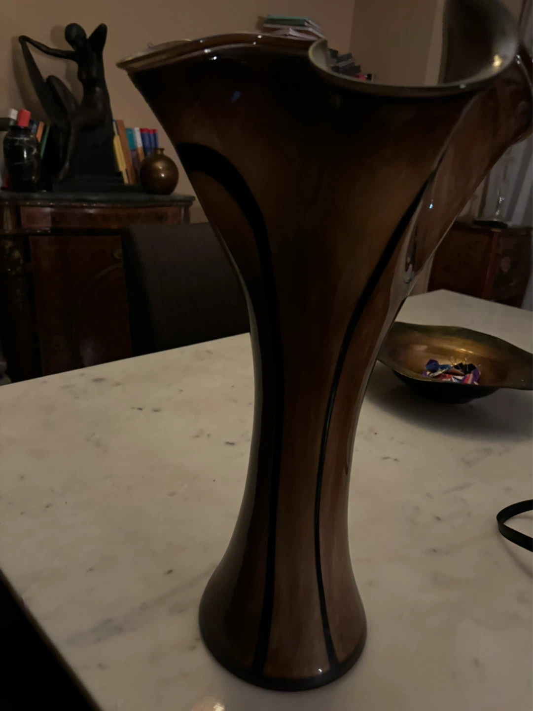 Brown Swirl Glass Vase - photo 3