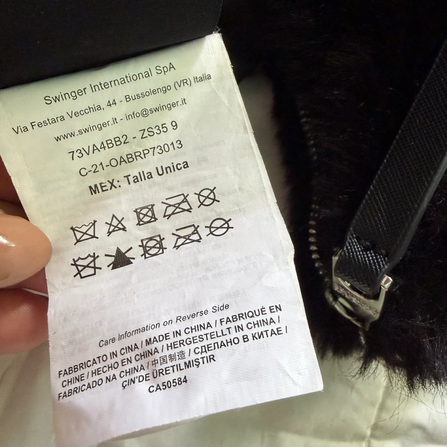 Versace Jeans Couture Black Faux Fur Crescent Shoulder Bag - photo 2