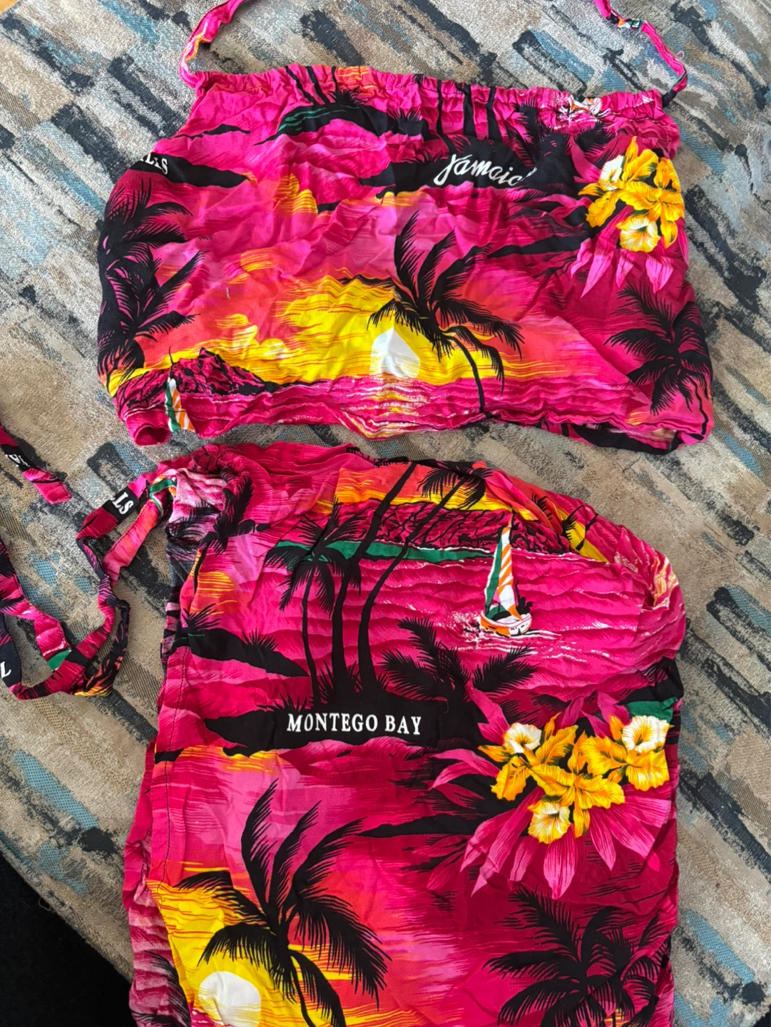 Jamaica Montego Bay Tropical Print Top & Bottom Set