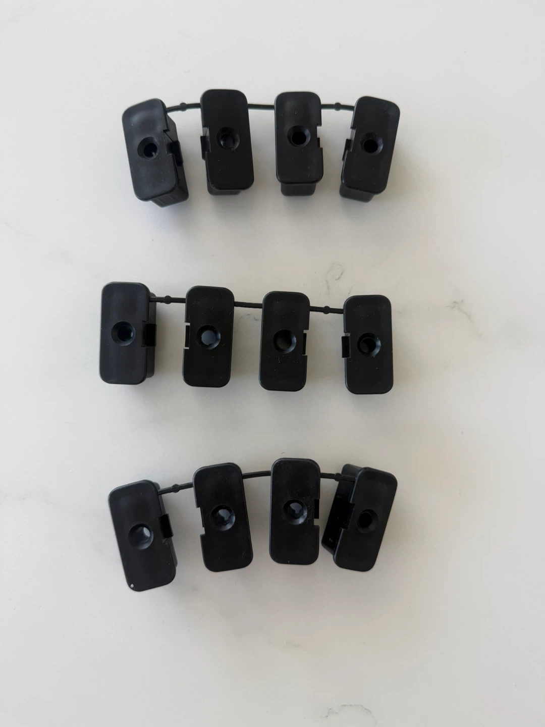 12 Black Cable Wire Cord Holders Clips Organizers