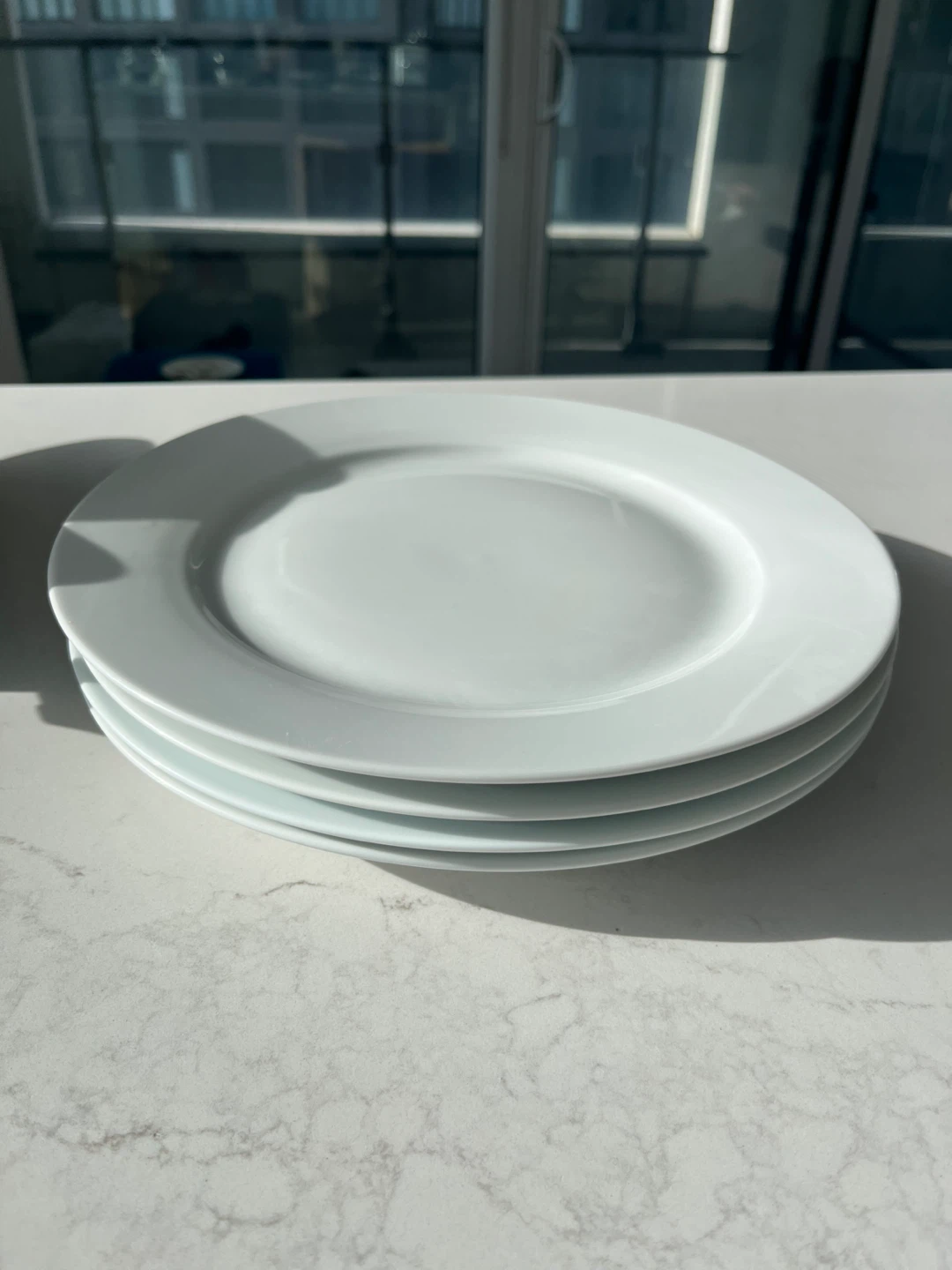 Set of 4 White Dinner Plates