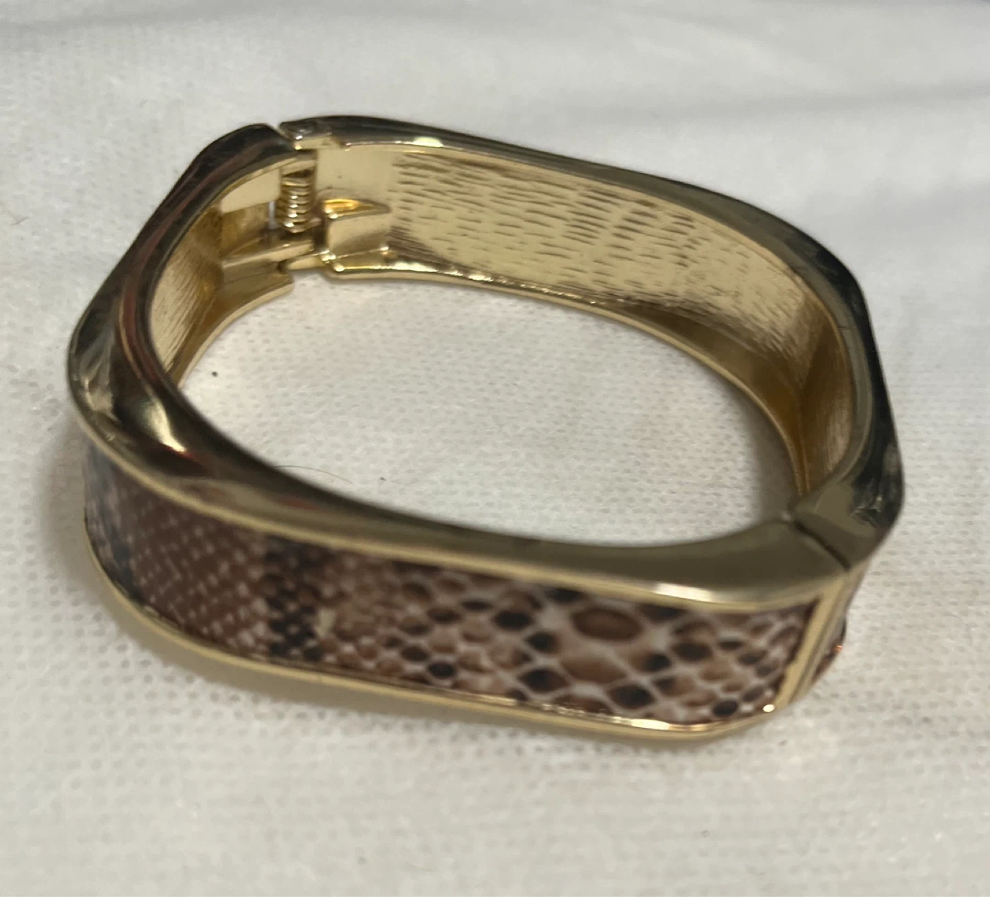 Gold Snake Print Bangle Bracelet - photo 2