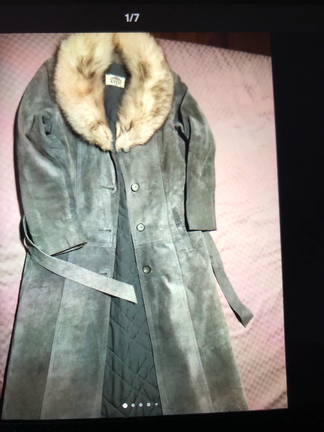 Suede Jacket with Fur Collar