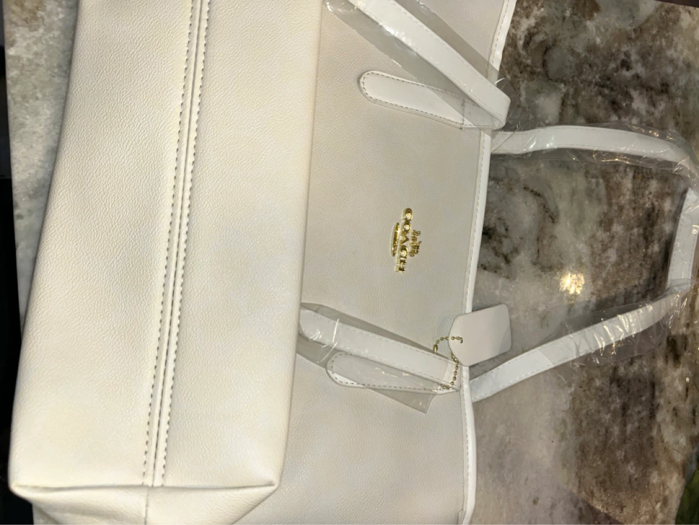 Sac fourre-tout Coach en cuir blanc