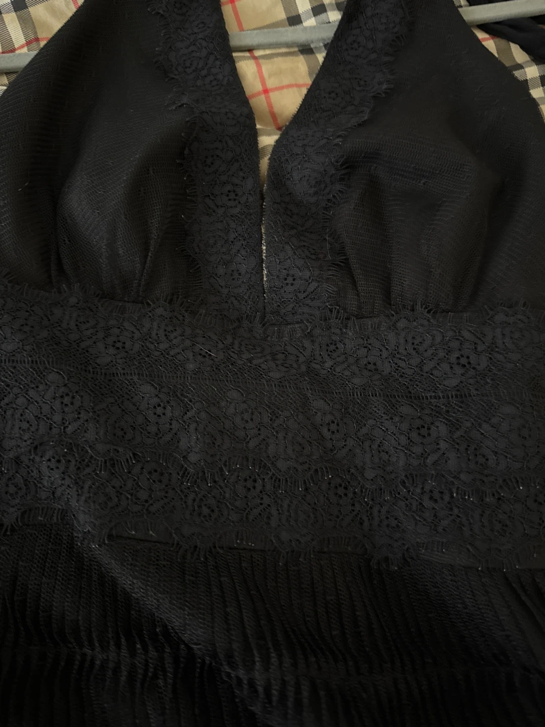 BCBG Black Halter Neck Tiered Feather Trim Dress - photo 2