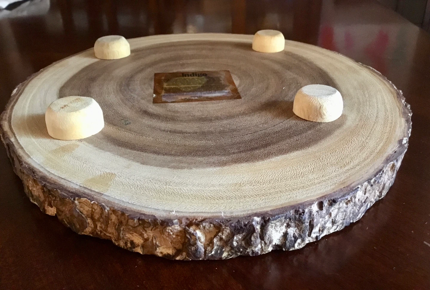Indigo Wood Slice Serving Platter - photo 2