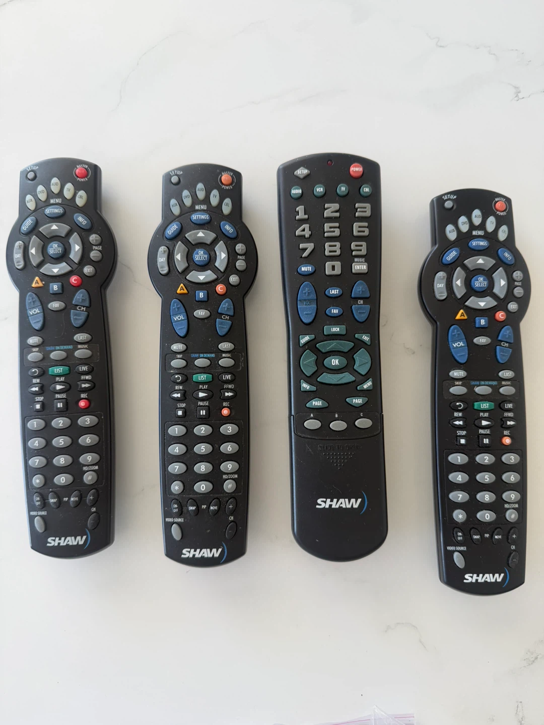 Lot of 4 Shaw Universal Remotes