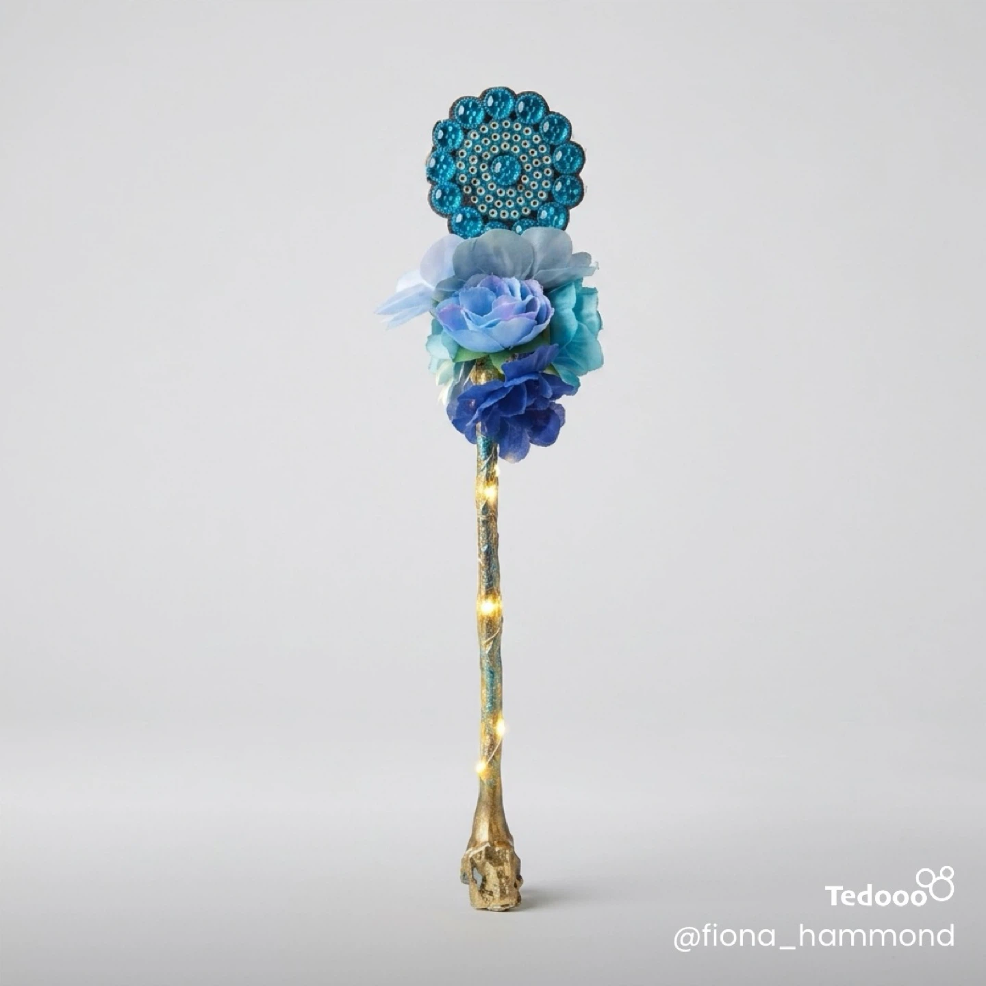 Blue Floral Wand with Lights - photo 3