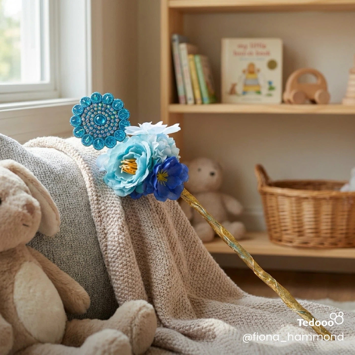 Blue Floral Wand with Lights - photo 2